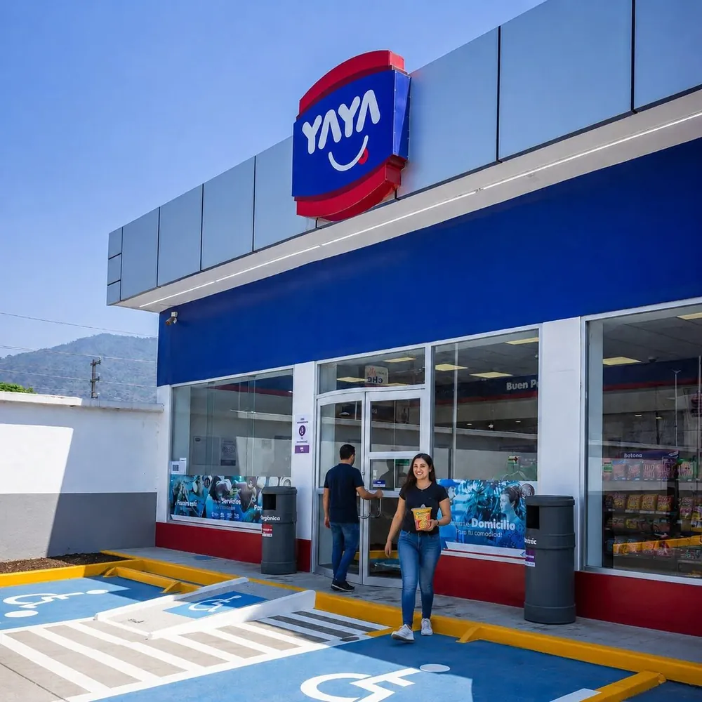 Entrada de la tienda YAYA de día